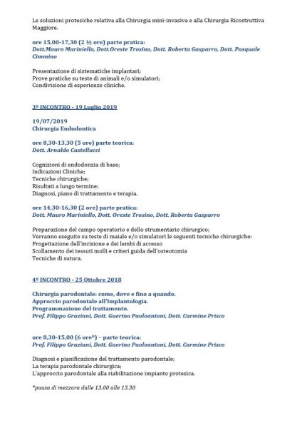 Corso di perfezionamento in chirurgia orale e ricostruttiva UniversitÃ  di Napoli Federico II - NA